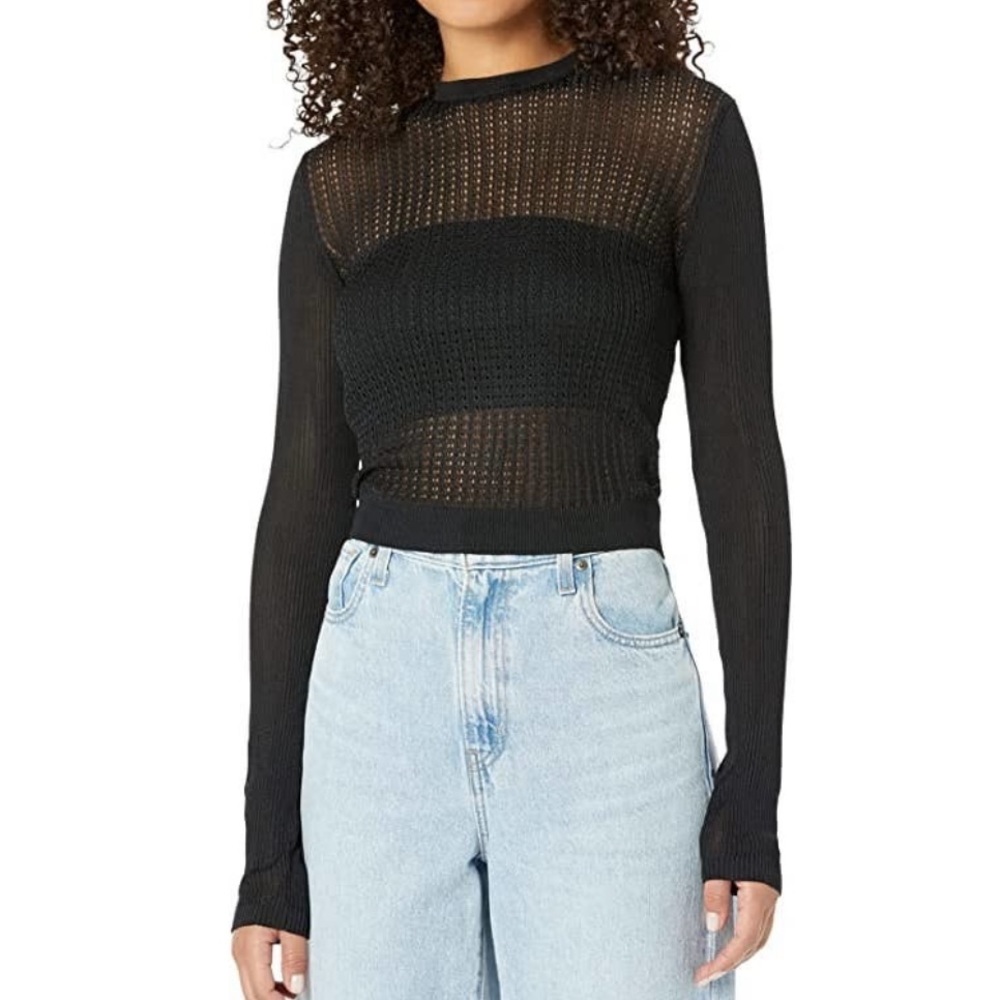 Free People H2O Crew Pullover /Black - Picture 6 of 10